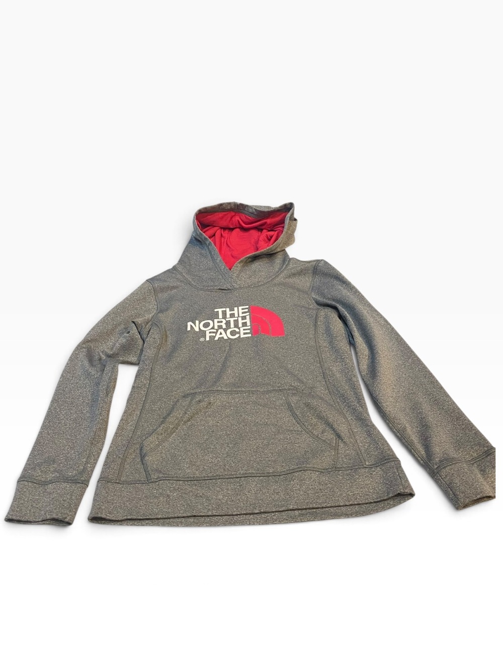 The North Face Women's Charcoal and Hot Pink Hoodie
